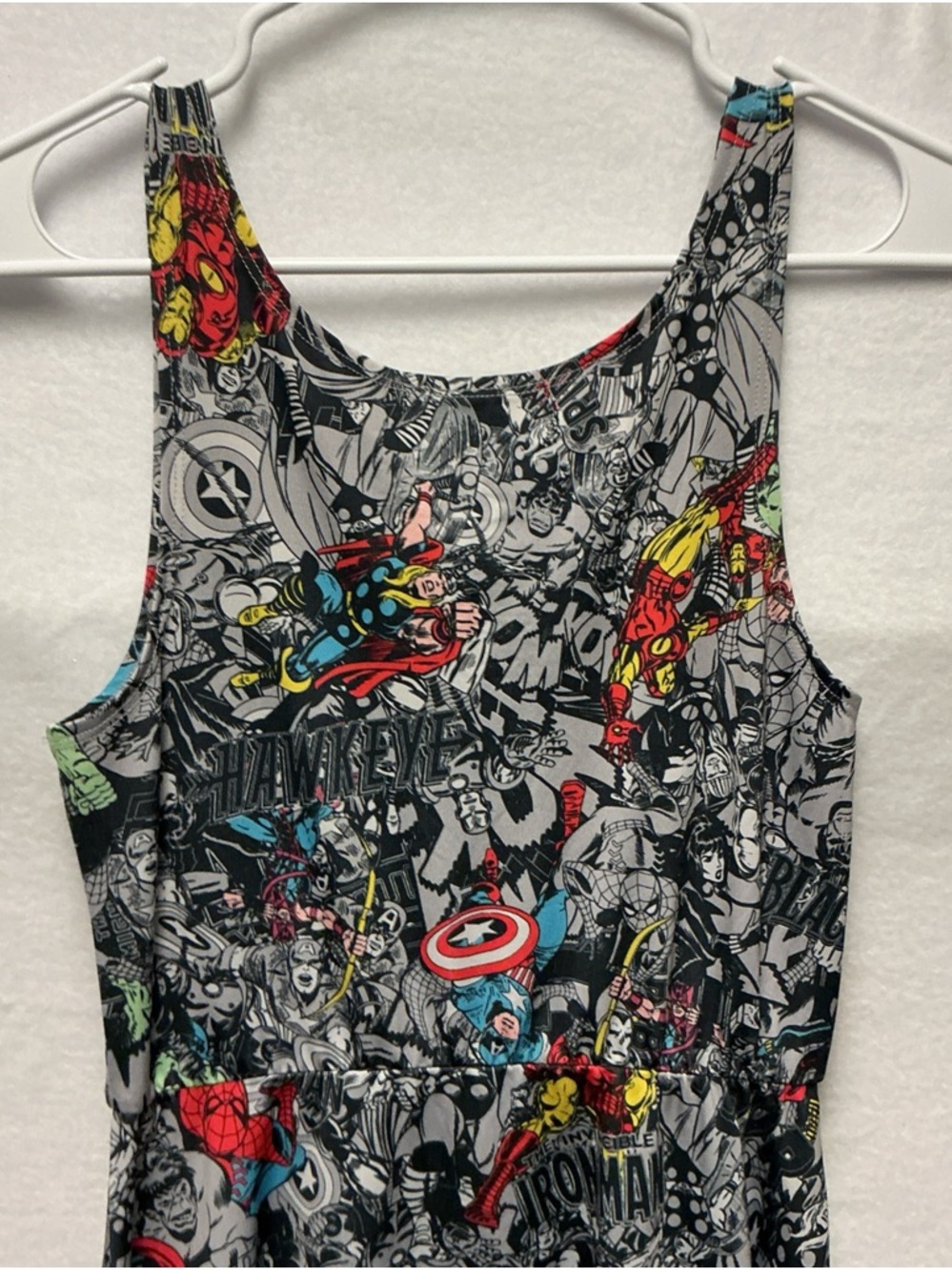 Marvel Graphic Tank Dress in Black, White, Red and Blue Sz S 1064 - Picture 5 of 9